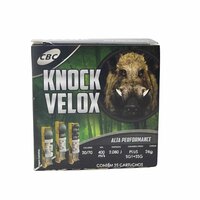 Cartucho CBC 20 GA Câmara 70mm Knock Plus SG1+SSG 26g Caixa 25un