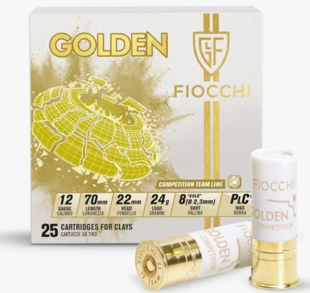 Cartucho Fiocchi 12 GA Golden 7.5 24g Caixa 25un — foto 1 de 2